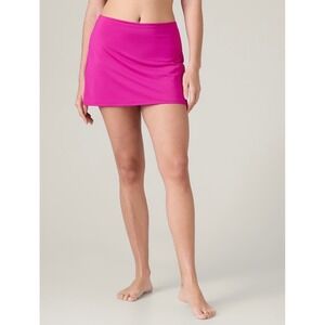 New Athleta Tidal Swim Skirt Fuchsia Pink Skort Built-in Brief Zip Pocket Size L